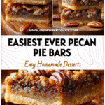 Golden pecan pie bars topped with pecan pie topping on a wooden board, a perfect pecan pie alternative.
